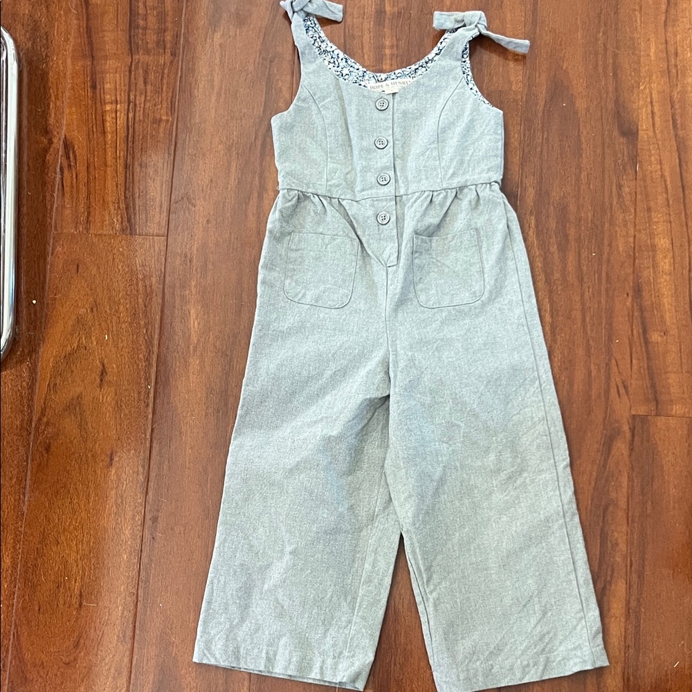 Hope & Henry Girls Tie-Strap Jumpsuit